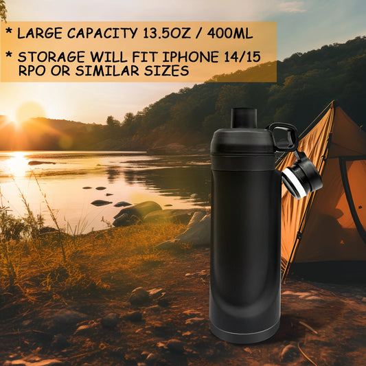 Stealth Water Bottle with Hidden Compartment