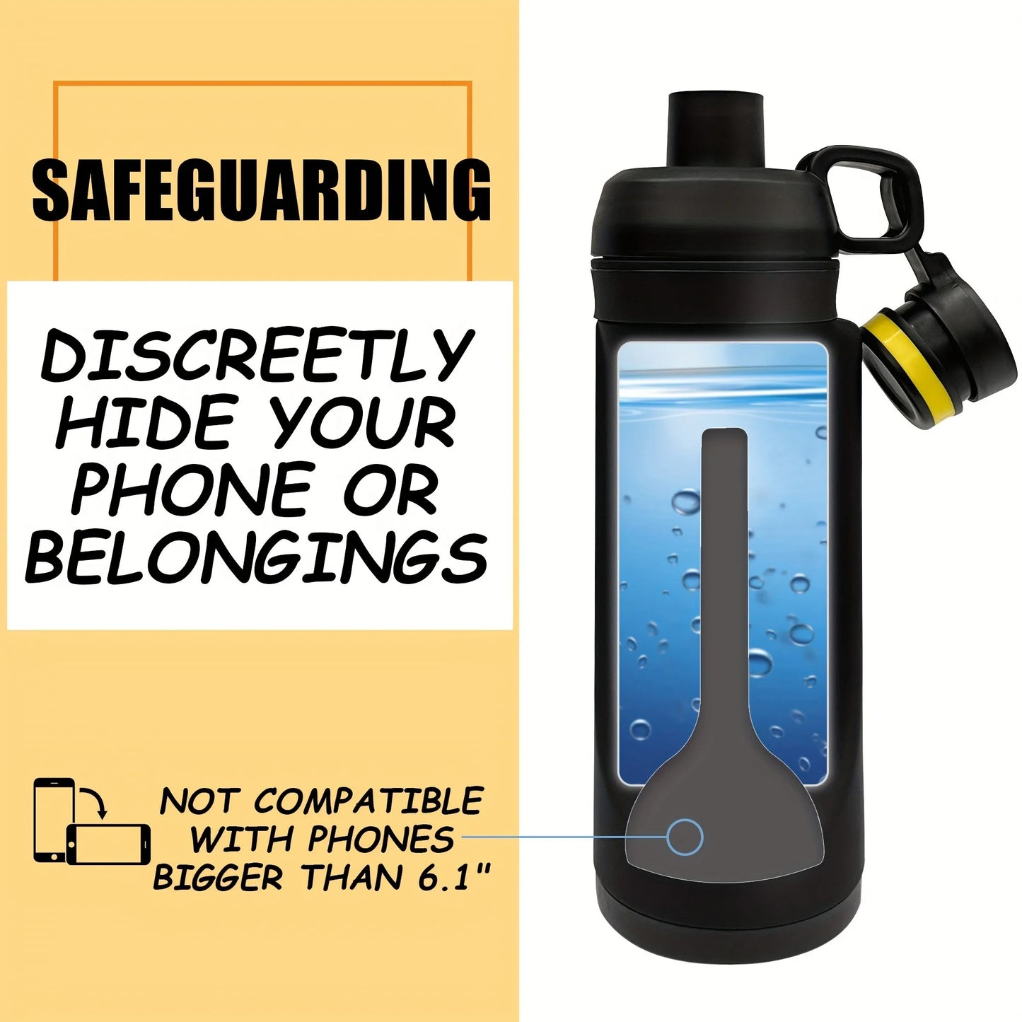 Stealth Water Bottle with Hidden Compartment