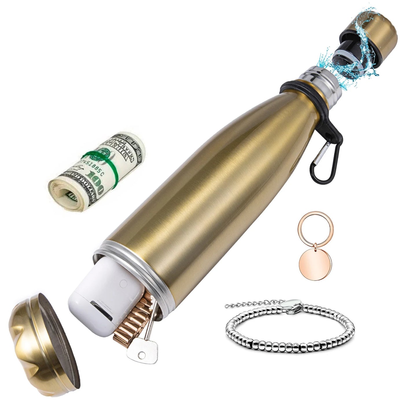 SecretBottle™ – Water Bottle with Hidden Safe Compartment
